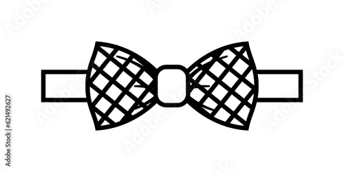 Bow tie flat icon. Bow tie with pattern. Vector illustration isolated on white background.