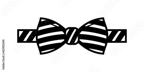 Bow tie flat icon. Bow tie with pattern. Vector illustration isolated on white background.