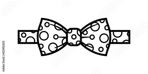 Bow tie flat icon. Bow tie with pattern. Vector illustration isolated on white background.