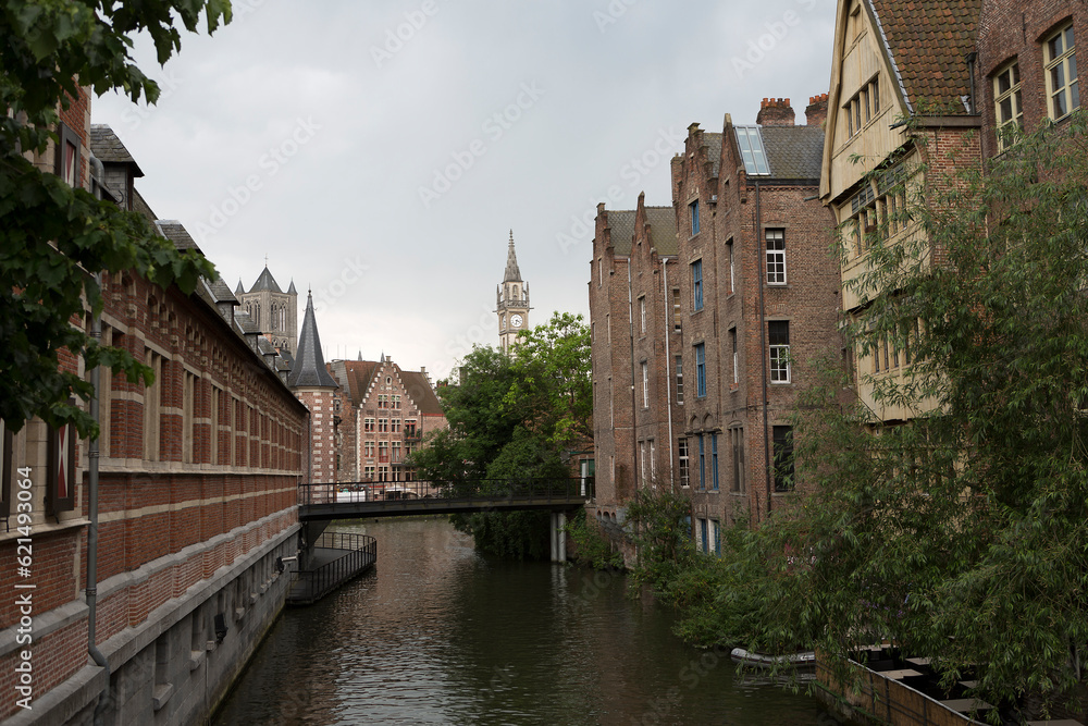 Belgium Gent Town view on a cloudy spring day Belgium Gent Town view on a cloudy spring day