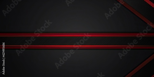 Modern black background with abstract red design. Copy space for text or graphics