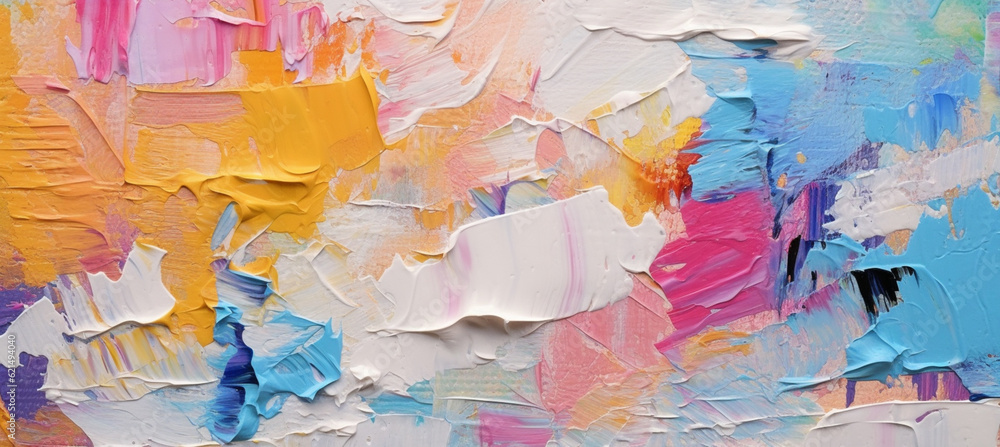 Naklejka premium Closeup of abstract rough colorful multicolored art painting texture