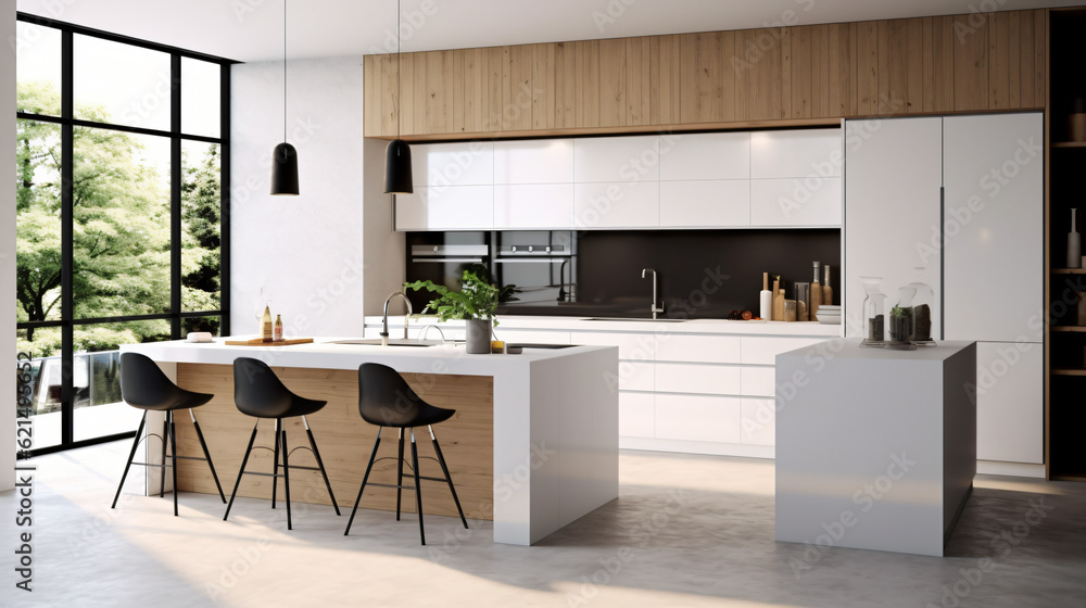 custom made wallpaper toronto digitalinterior of a contemporary minimal kitchen
generative ai