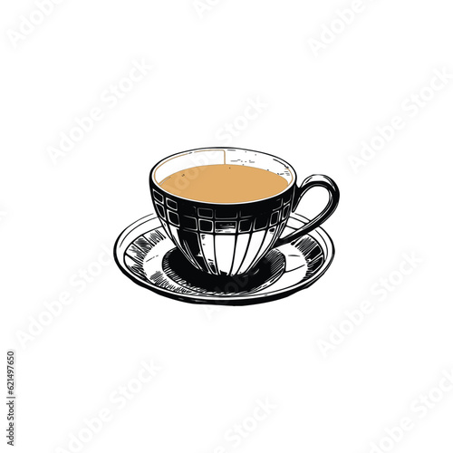 Hand-sketched tea Cup Vector illustration.
