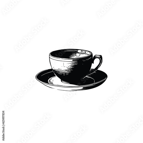 Hand-sketched tea Cup Vector illustration.