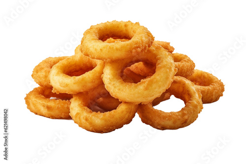 Onion rings. isolated object, transparent background