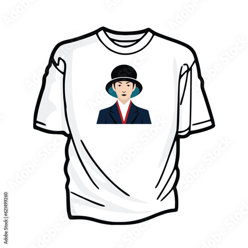 japanese woman minimalistic professional t shirt vector illustration template design