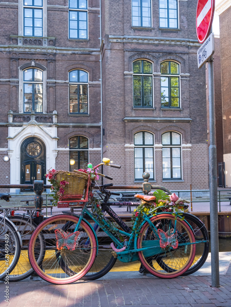 beautiful bicycle on the street of Amsterdam