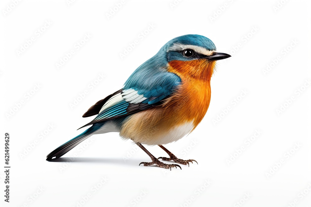 Beautiful isolated bird on white background. Capturing the serene beauty of nature Generative AI illustrations