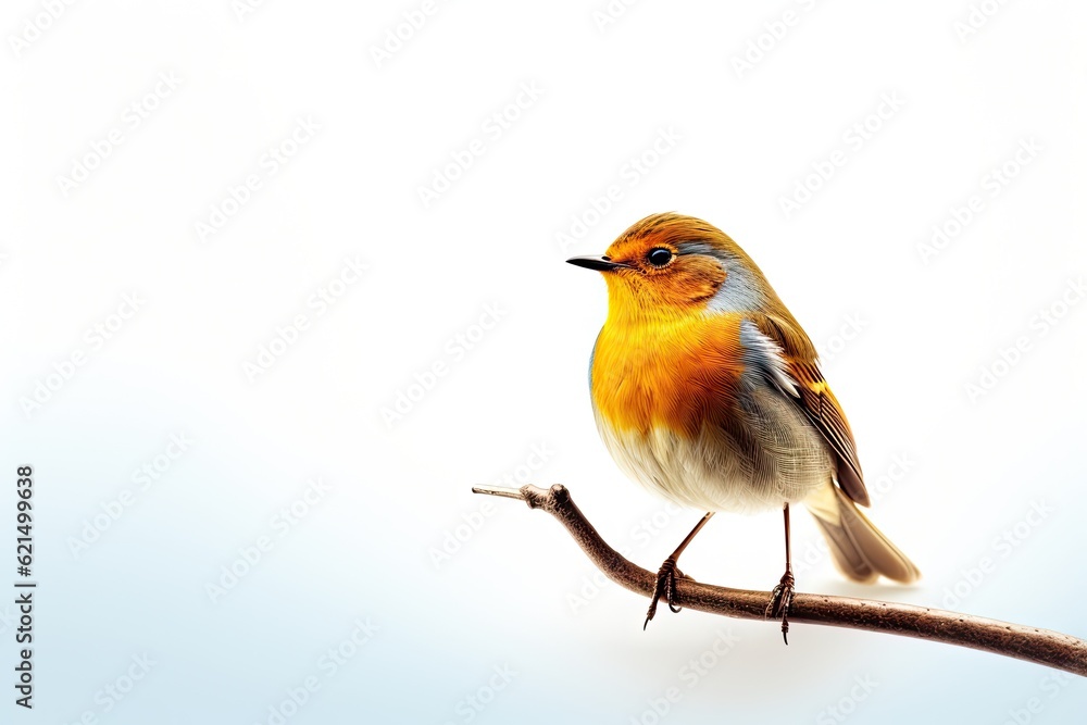 Beautiful isolated bird on white background. Capturing the serene beauty of nature Generative AI illustrations Beautiful isolated bird on white background. Capturing the serene beauty of nature Generative AI illustrations