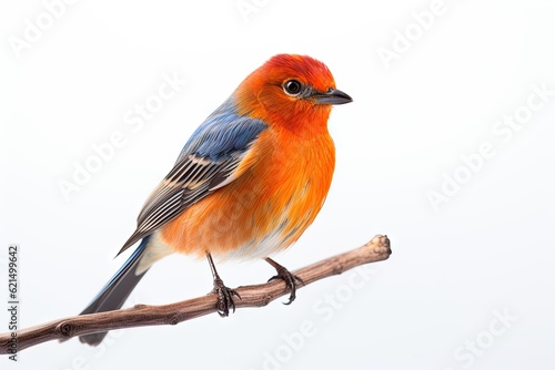 Beautiful isolated bird on white background. Capturing the serene beauty of nature Generative AI illustrations