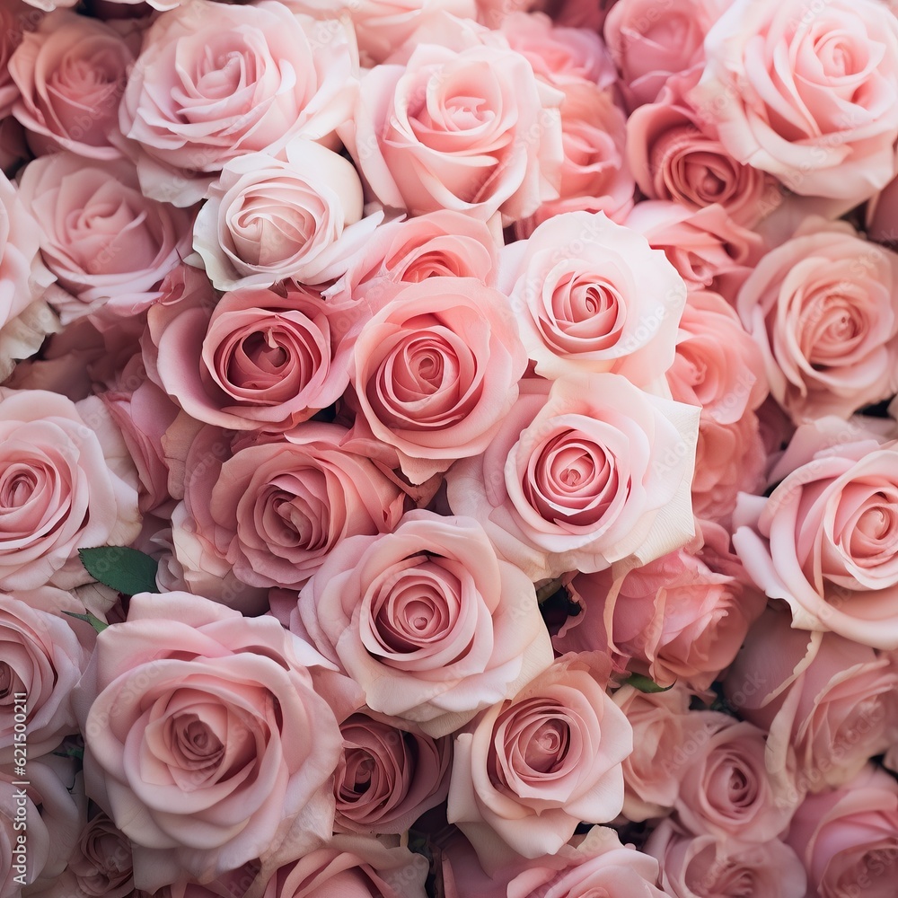 A bouquet of vibrant pink roses symbolizes a beautiful and romantic wedding, evoking feelings of love and joy