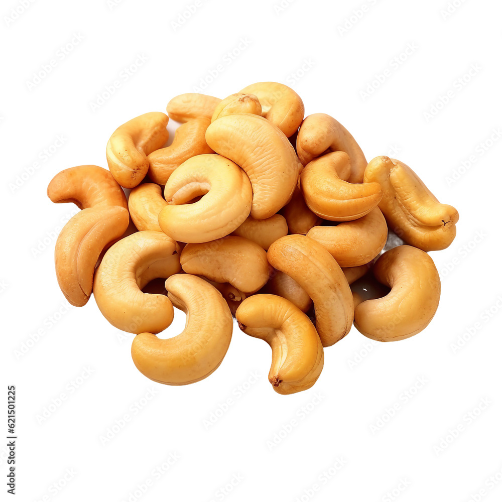 Roasted cashews. isolated object, transparent background Roasted cashews. isolated object, transparent background