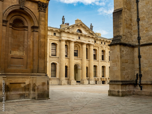 Beautiful facades of Oxford University buildings, UK