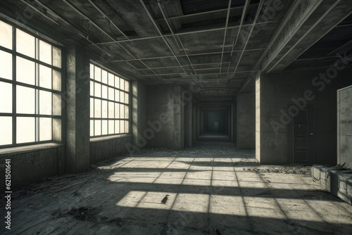 Interior of a building in post-apocalyptic world © Hagi