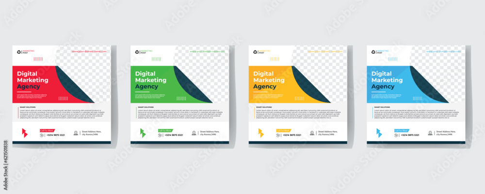 Digital marketing agency social media post template design. Modern corporate banner, poster & flyer with abstract geometric background. Online or web business promotion banner with company logo Digital marketing agency social media post template design. Modern corporate banner, poster & flyer with abstract geometric background. Online or web business promotion banner with company logo