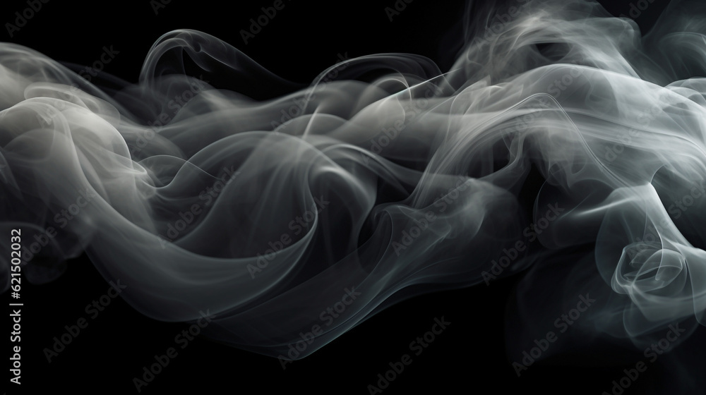 smoke on black background, AI-Generated