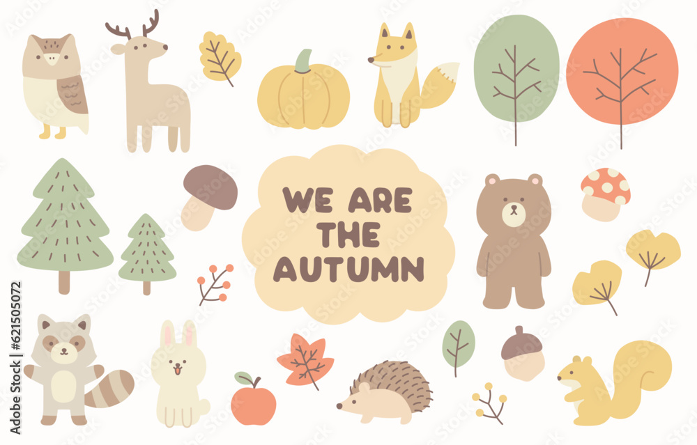 We areThe Autumn (Color) is flat style cute vector autumn elements in pastel colors with no stroke. We areThe Autumn (Color) is flat style cute vector autumn elements in pastel colors with no stroke.