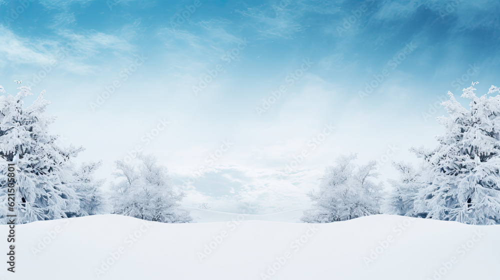 winter forest landscape christmas forst background - by generative ai