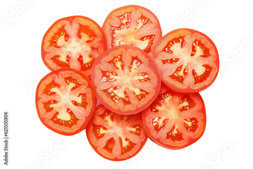 Sliced beefsteak tomatoes. isolated object, transparent background