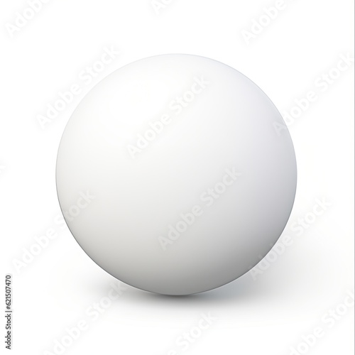 Pure White Sphere Object with Natural Shadow on Isolated Background - Symbol of Perfection and Balance. Generative AI