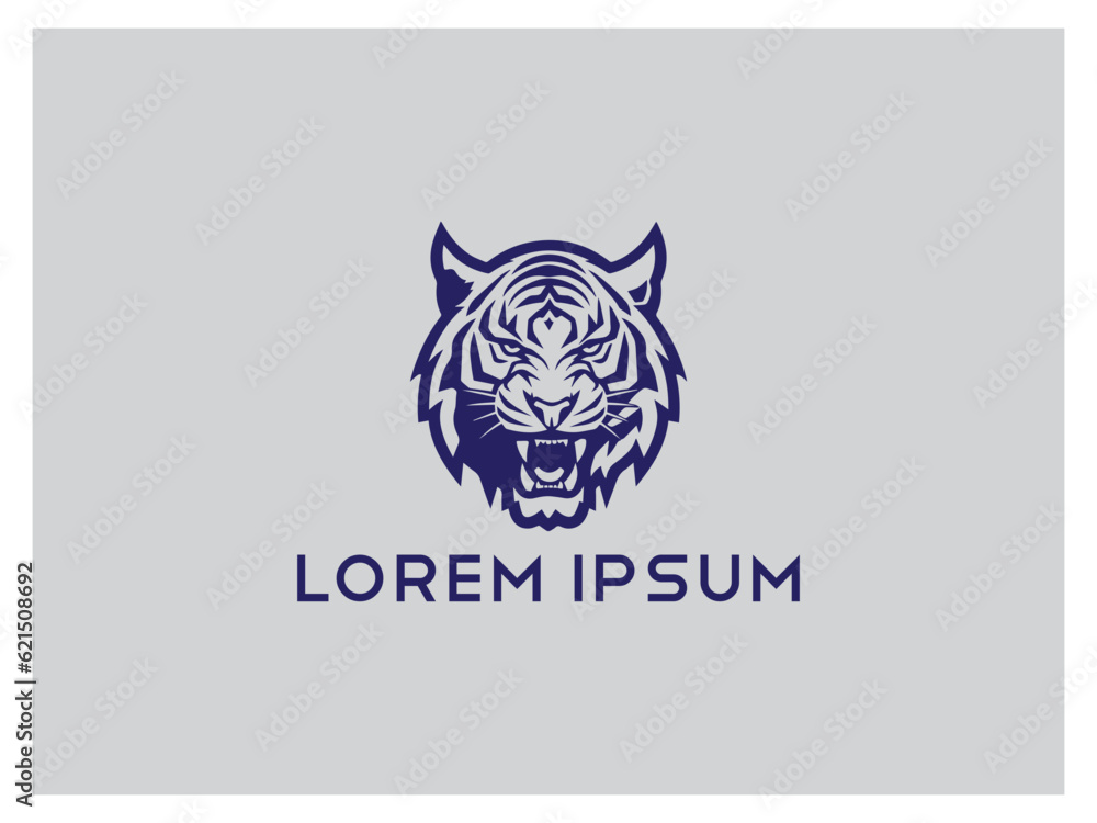 Obraz premium Tiger logo, simple and colorful illustration, transparent background, Premium Photo, Tiger Logo Stock Illustrations, Cool tiger logo vector illustration,