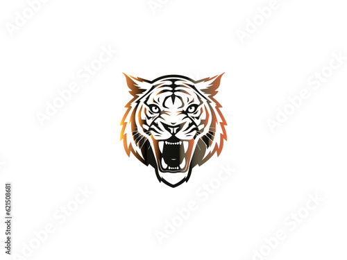 Fototapeta Naklejka Na Ścianę i Meble -  Tiger logo, simple and colorful illustration, transparent background, Premium Photo, Tiger Logo Stock Illustrations, Cool tiger logo vector illustration,