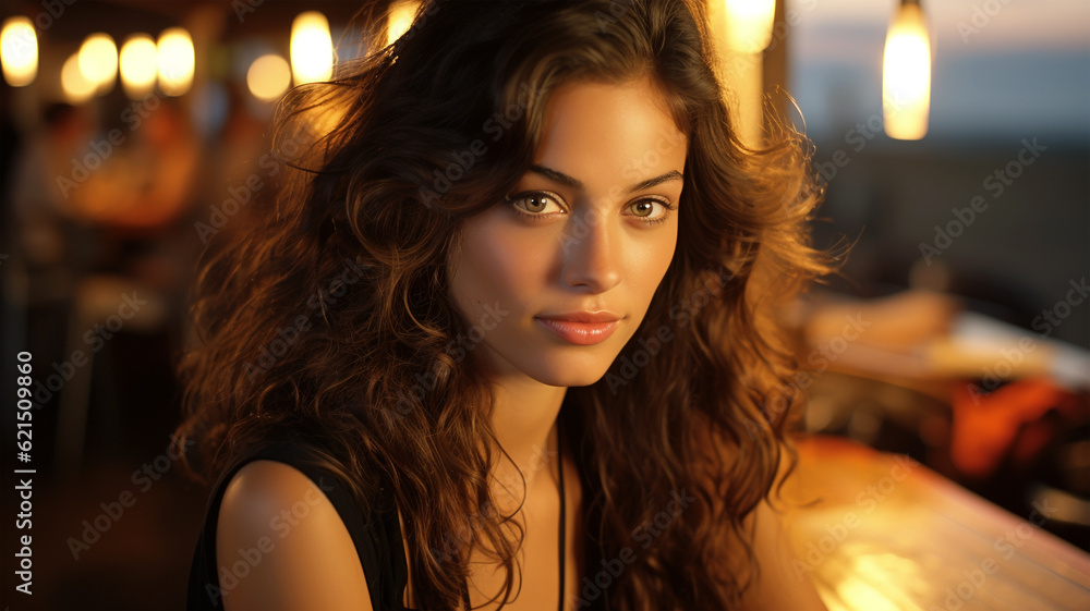 Waterside Charm: A Captivating Girl with Wind-Kissed Locks by the Sea Waterside Charm: A Captivating Girl with Wind-Kissed Locks by the Sea