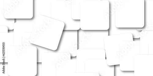 Sheet of paper with shadow Conceptual 3D Vector different size Square Technologic White Abstract Background with cube and shadow pattern geometric paper illustration for business and website. 