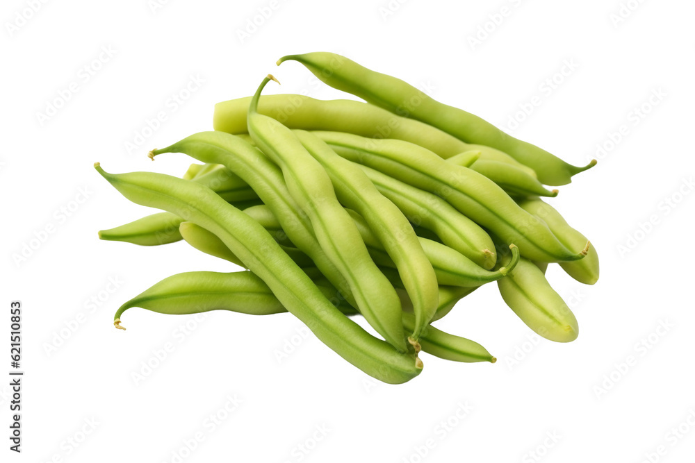Steamed green beans. isolated object, transparent background Steamed green beans. isolated object, transparent background