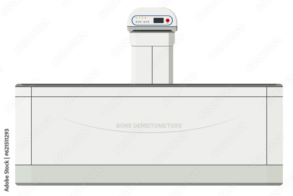 Medical equipment, Bone density determination machine for body parts such as spine, hip, wrist and whole body osteoporosis. Flat design Medical equipment, Bone density determination machine for body parts such as spine, hip, wrist and whole body osteoporosis. Flat design