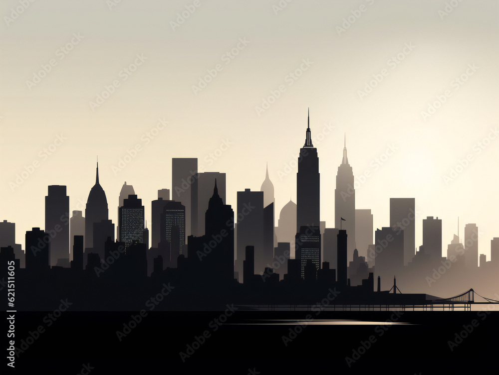 Obraz premium black and white skyline modern