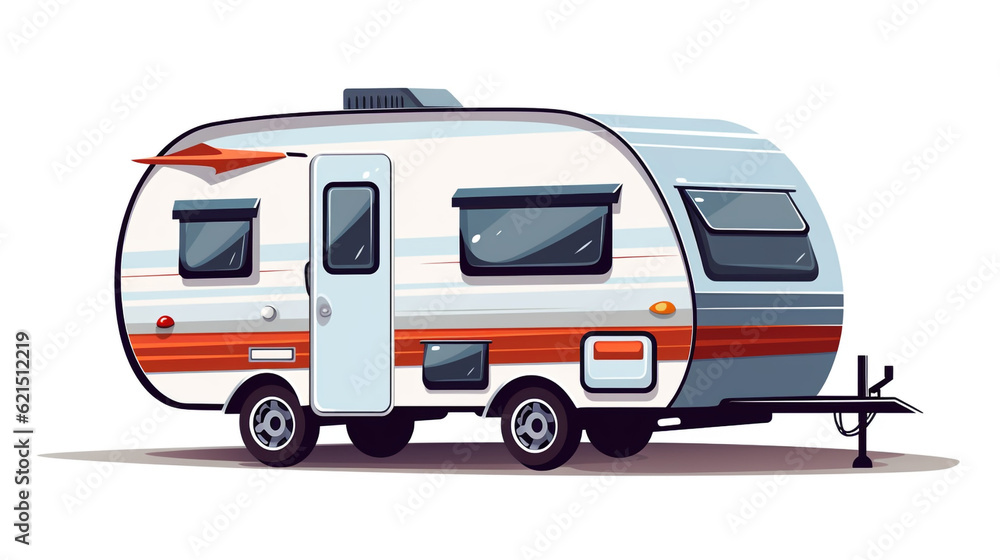 Caravan illustration Best for camper and outdoor on white background