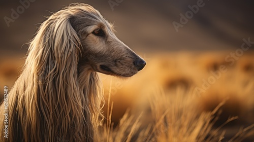 Stylish Afghan Hound. Generative AI