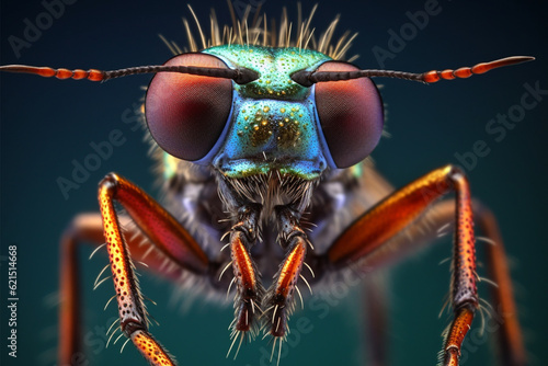 creates stunning macro photos of insects close up a mosquito in vibrant.  © masud