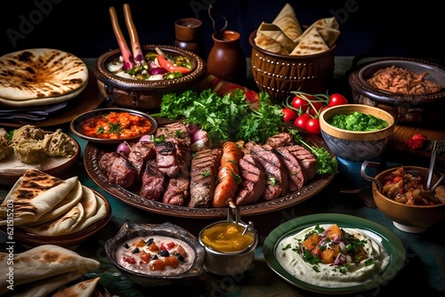Savoring Arabian Delights  Captivating Images of Exquisite Arabic Cuisine and Artful Appetizer Presentations