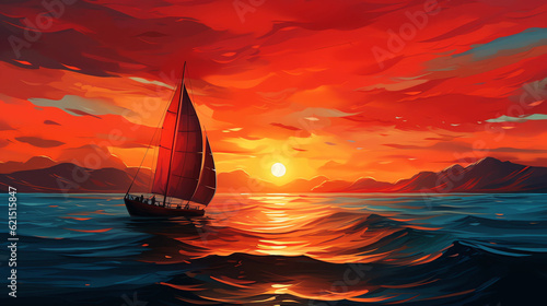 sailboat at sunset © Alex