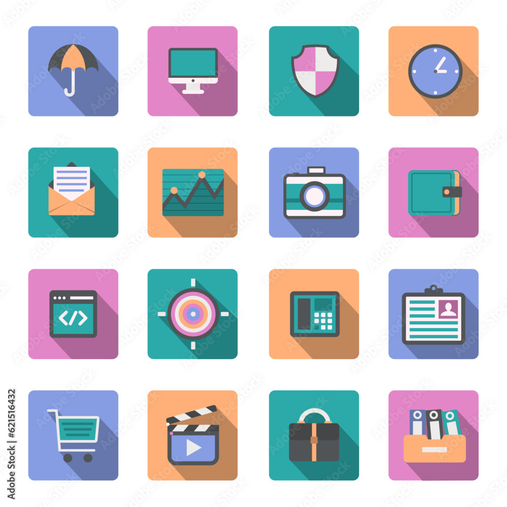 Flat Web Icons Set - Vector illustration Flat Web Icons Set - Vector illustration