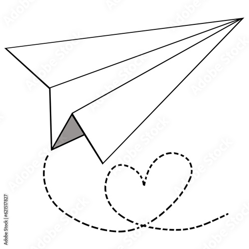 Drawing of paper plane flyi...