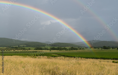 Piombino, Tuscany, Italy. View Of The Rainbow and Countryside Landscape