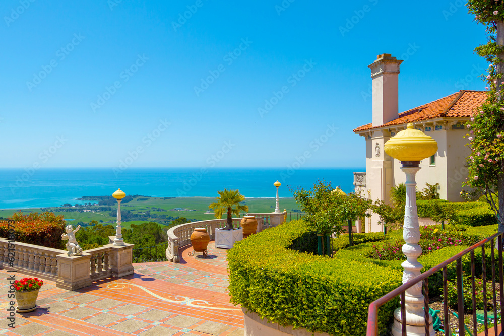 Hearst Castle, California, USA April 2017 South Terrace at Hearst