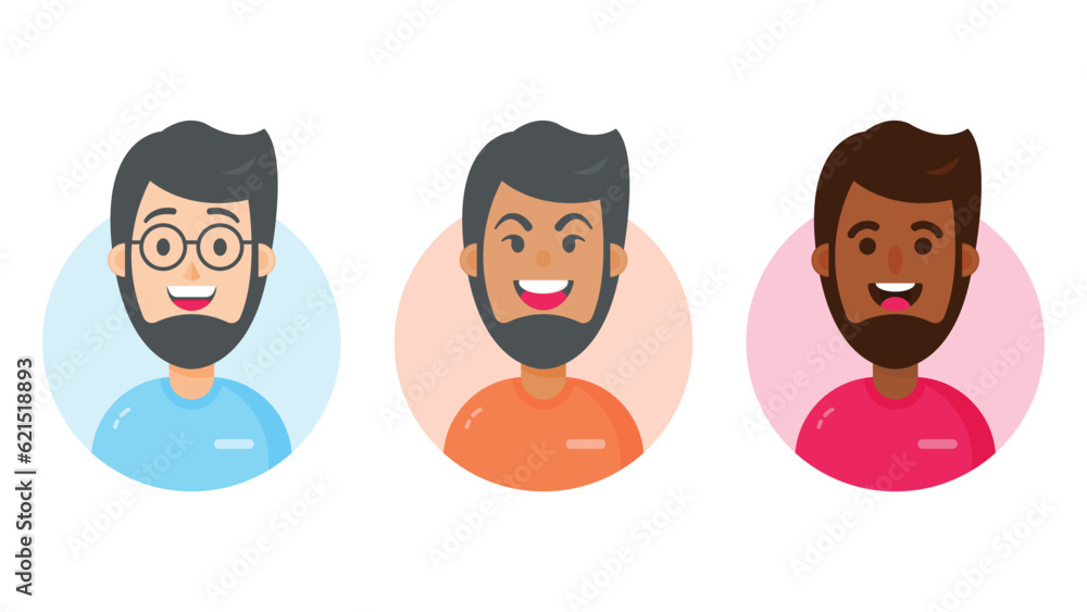 Vector businessman cartoon characters with different facial expressions Vector businessman cartoon characters with different facial expressions