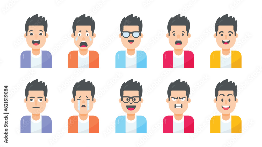 Set of flat design avatar icons. Vector illustrations for social media, user profile, website and app design and development. Set of flat design avatar icons. Vector illustrations for social media, user profile, website and app design and development.