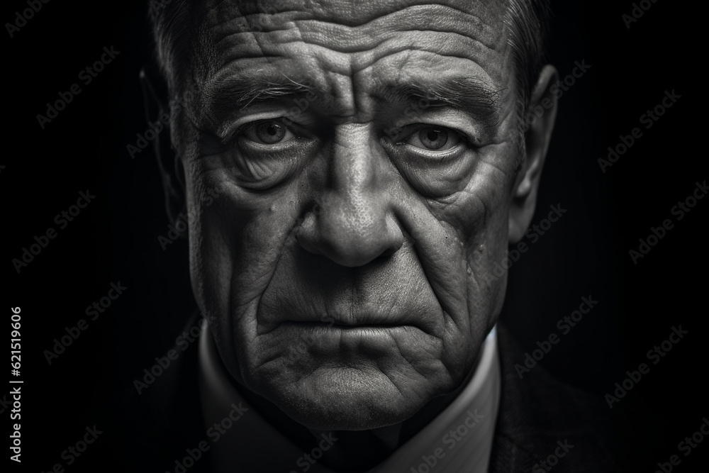 Portrait of stern elderly man, close up Portrait of stern elderly man, close up