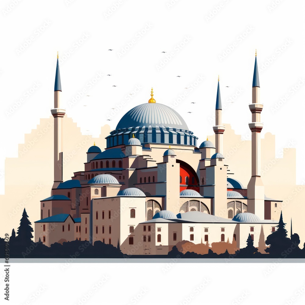 Fototapeta premium Hagia Sophia vector art,