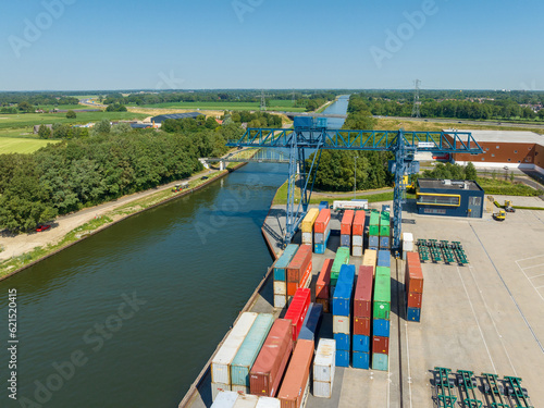 container terminal from above