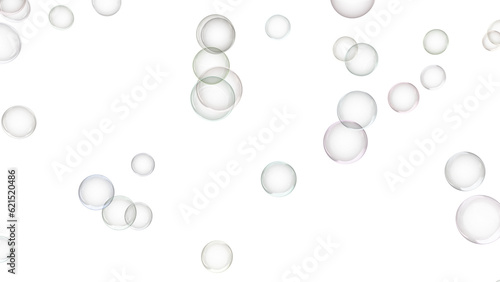 3d render of soap bubbles isolated with transparent.