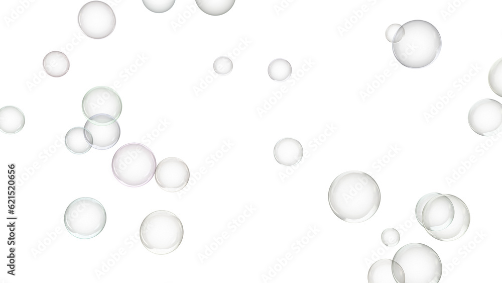 3d render of soap bubbles isolated with transparent. - obrazy, fototapety, plakaty 