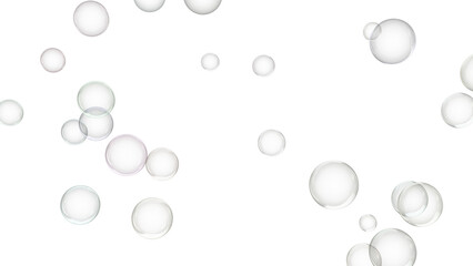 3d render of soap bubbles isolated with transparent.