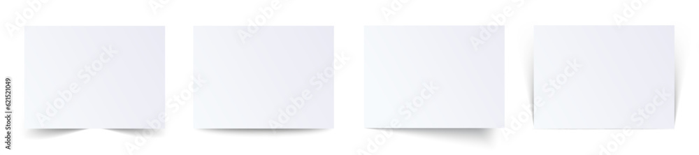 Blanks of paper set with different shadows lie. Set paper card pages, mockup, sheet on the table - stock vector Blanks of paper set with different shadows lie. Set paper card pages, mockup, sheet on the table - stock vector